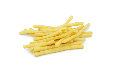 French fries isolated on white background..