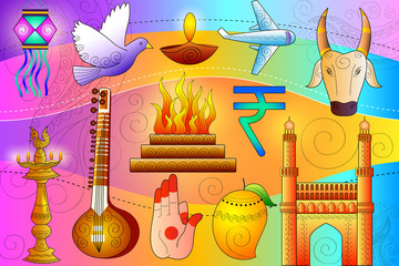 India patriotic background showing diverse Culture and Art