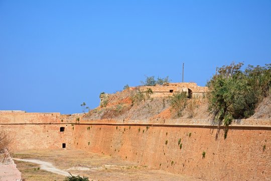 View of the old Venetian San Salvatore Bastion, Chania, Crete.
