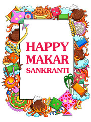 Fototapeta premium Happy Makar Sankranti festival celebration background