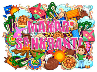 Happy Makar Sankranti festival celebration background