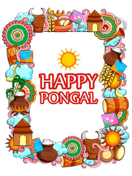 Happy Pongal festival celebration background