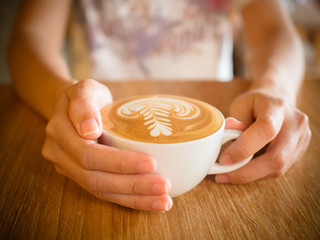 latte art in cafe