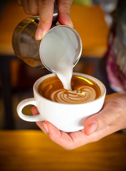 latte art in cafe