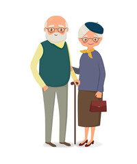 Fototapeta na wymiar Elderly couple holding hands