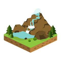 relief isometric flat icon