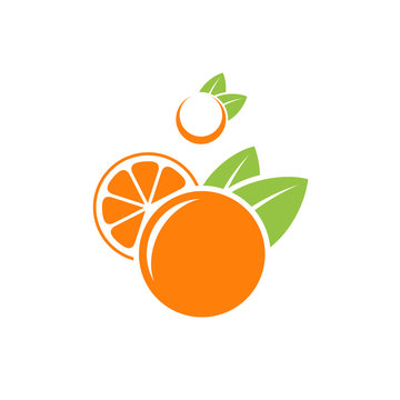 Orange and mandarin. Abstract fruit on white background
