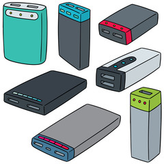 vector set of power bank