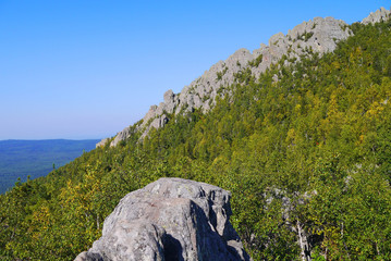The views of the national Park and beautiful mountains. National Park Taganay, Chelyabinsk oblast,...