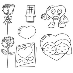 vector set of valentine day