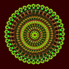 Colorful card with mandala.