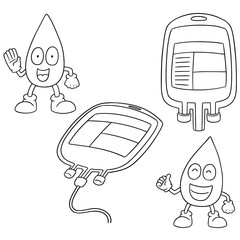 vector set of blood bag