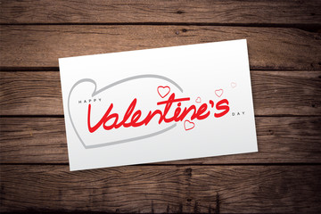 The Happy valentine day wood background