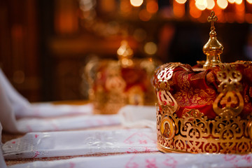 Fototapeta na wymiar Crown for Wedding in Orthodox church
