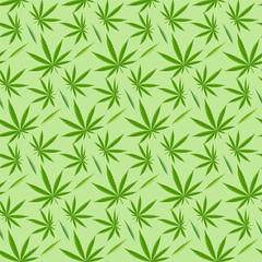 Fototapeta na wymiar Marijuana background vector seamless patterns