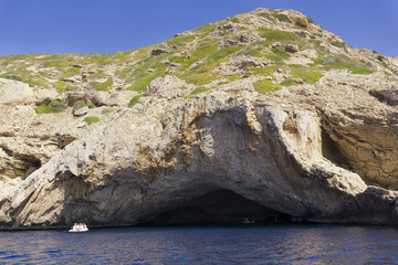 Blue cave in the Cabrera island