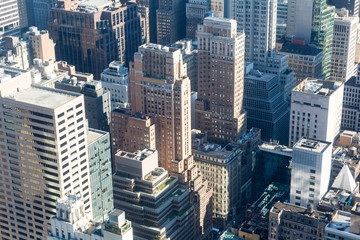Fototapeta na wymiar New York City Manhattan midtown aerial view