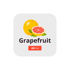 grapefruit calories. Whole grapefruit with leaf, slice