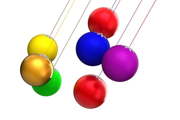 3D illustration - Christmas balls in the shape of a soccer ball.