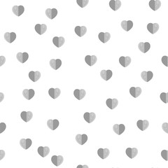 Black hearts seamless pattern