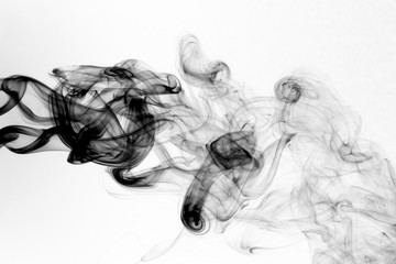 Toxic fumes movement on a white background.