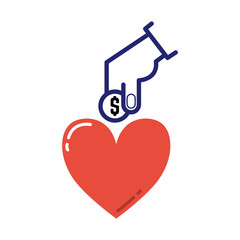 Money donation icon vector.
