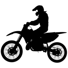 Fototapeta na wymiar Silhouettes Rider participates motocross championship. Vector illustration