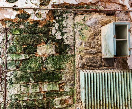 Old prison brick wall