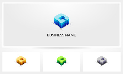 Letter G Block Stack Logo