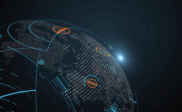 Futuristic globalization interface, a sense of science and technology abstract graphics.