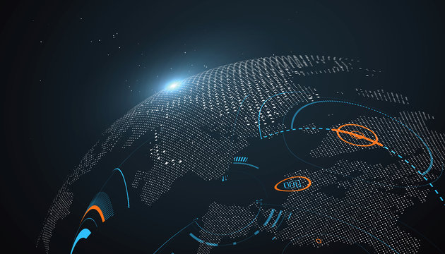 Futuristic globalization interface, a sense of science and technology abstract graphics.