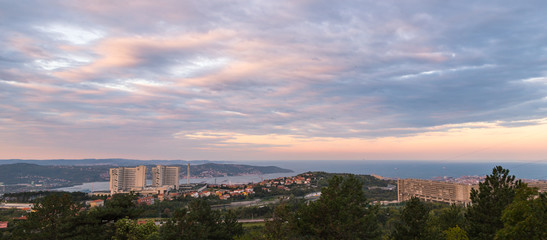 Sunrise in the bay of Trieste