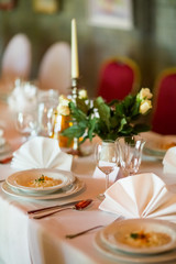 Beautiful wedding reception table decoration