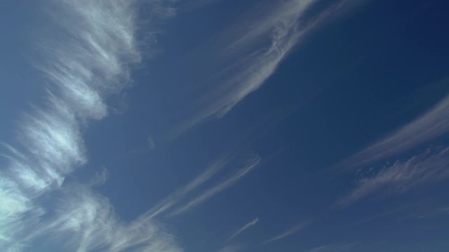 Feathery Cirrus Clouds Ride Jet Stream Winds