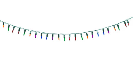 Christmas lights isolated on white