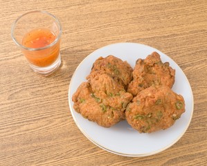 Thai Fish Cakes Served With Chili Sauce