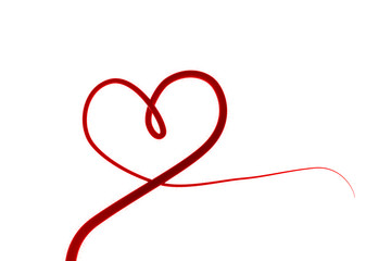 Valentine's Day Nature red heart on white background. 3D high realistic rendering,