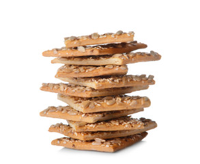 Cereal cookies on white background