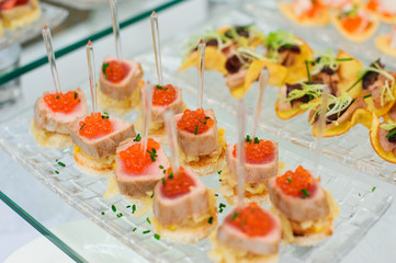 Canapes with caviar