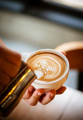 coffee cup latte art