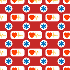 Medical and healthy conceptual seamless pattern vector.