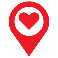 Karten Marker mit Herz klein mit Kreis - rot