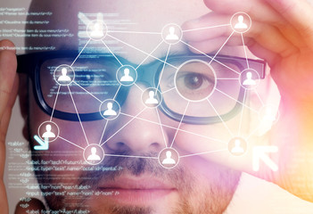 Futuristic technology user interface with retinal recognition