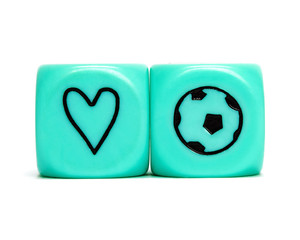 Turquoise conceptual dices - Love football