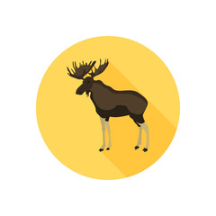 Forest elk color flat icon for web and mobile design