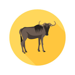 Wildebeest color flat icon for web and mobile design