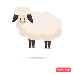 Sheep color flat icon for web and mobile design