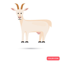 Goat color flat icon for web and mobile design