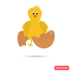 Chicken color flat icon for web and mobile design