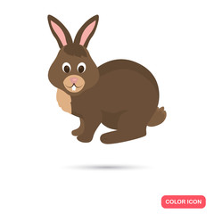 Rabbit color flat icon for web and mobile design